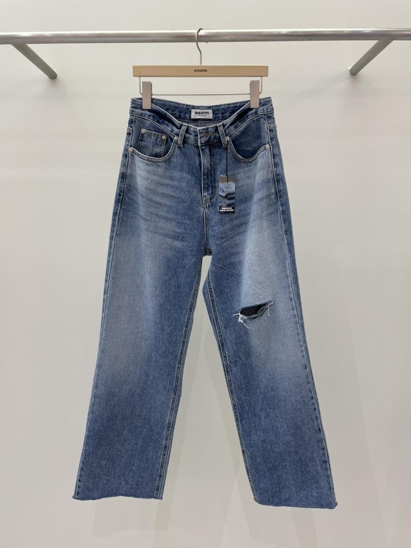 ws@rm/WA SHING ROOM韓國直郵東大門實拍女裝新款職業牛仔褲ARTISANAL牛仔褲