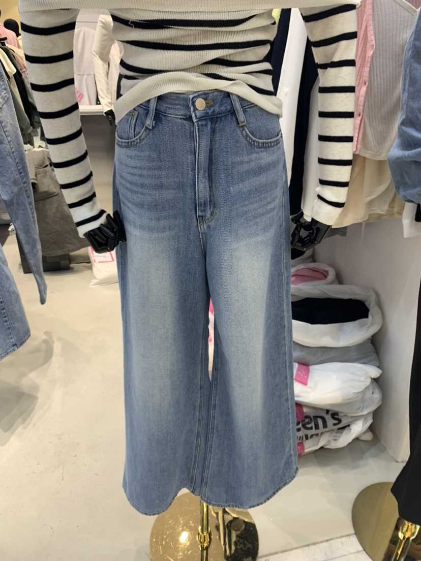 SINGLE LADY韓國直郵東大門代購女裝新款時尚牛仔褲牛仔布WASHBLUE牛仔褲
