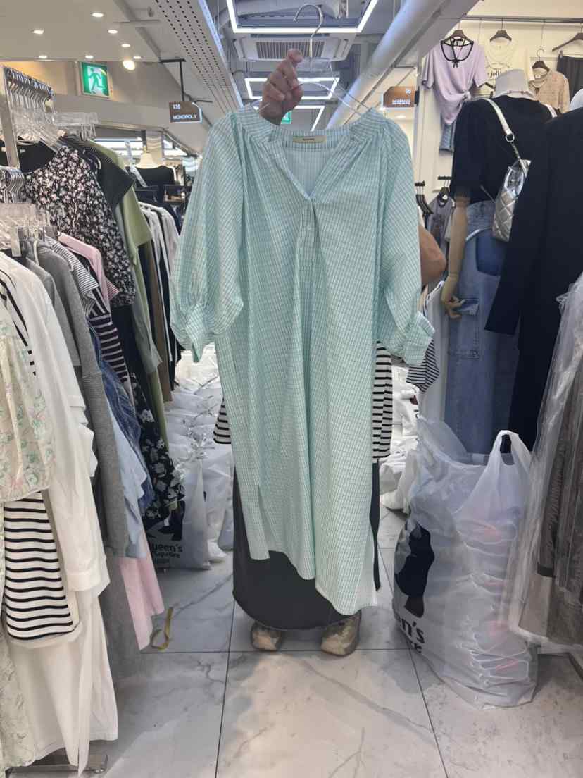 PLANTS ON GRAY韓國直郵女裝新品職業熱賣推薦連衣裙褶皺PLANTS ON GRAY連衣裙