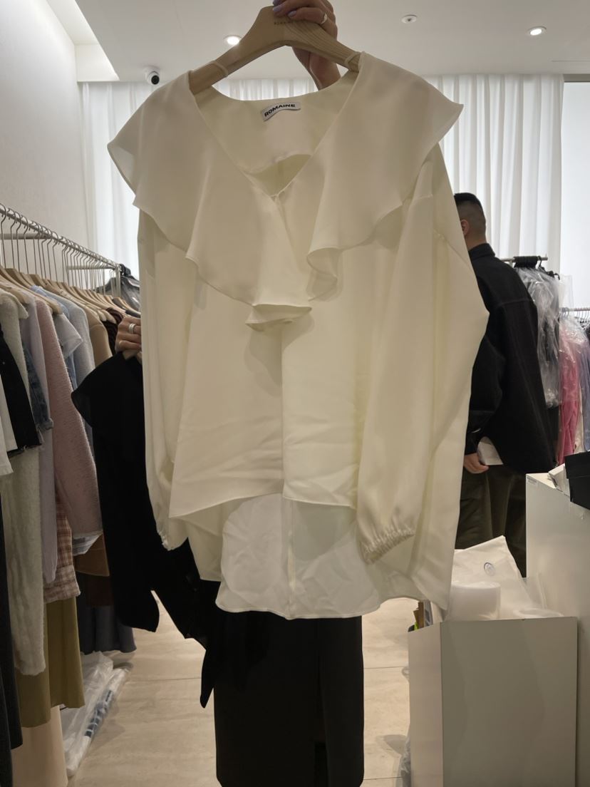 ROMAINE直郵韓國代購女裝新品24春夏推薦休閑熱賣襯衫蕾絲衫ADDE襯衫/蕾絲衫