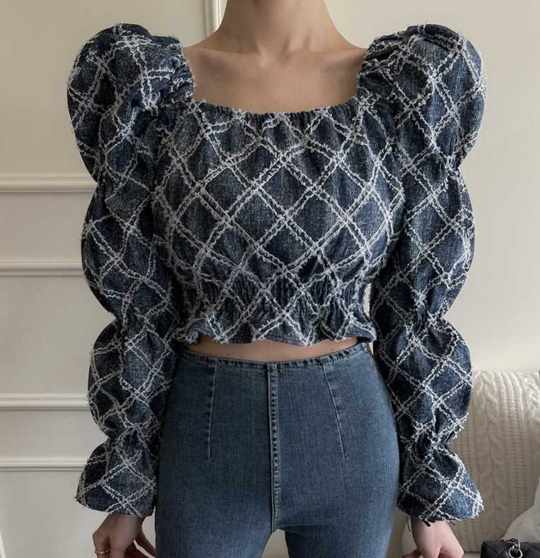 LEA/ASHER-J直郵韓國代購女裝新品休閑24春夏襯衫蕾絲衫이향襯衫/蕾絲衫