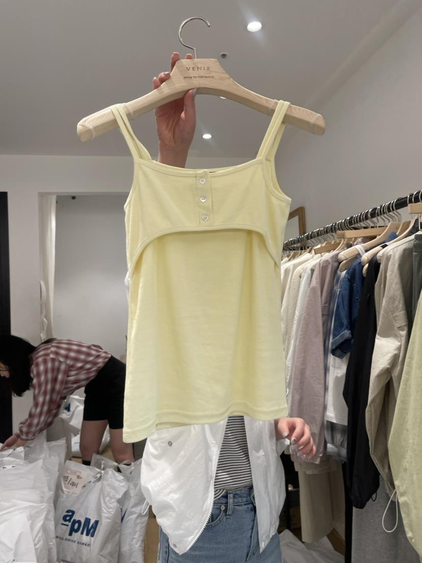 VENIR直郵韓國代購女裝新款人氣休閑推薦24春夏熱賣吊帶背心VENIR-a吊帶/背心