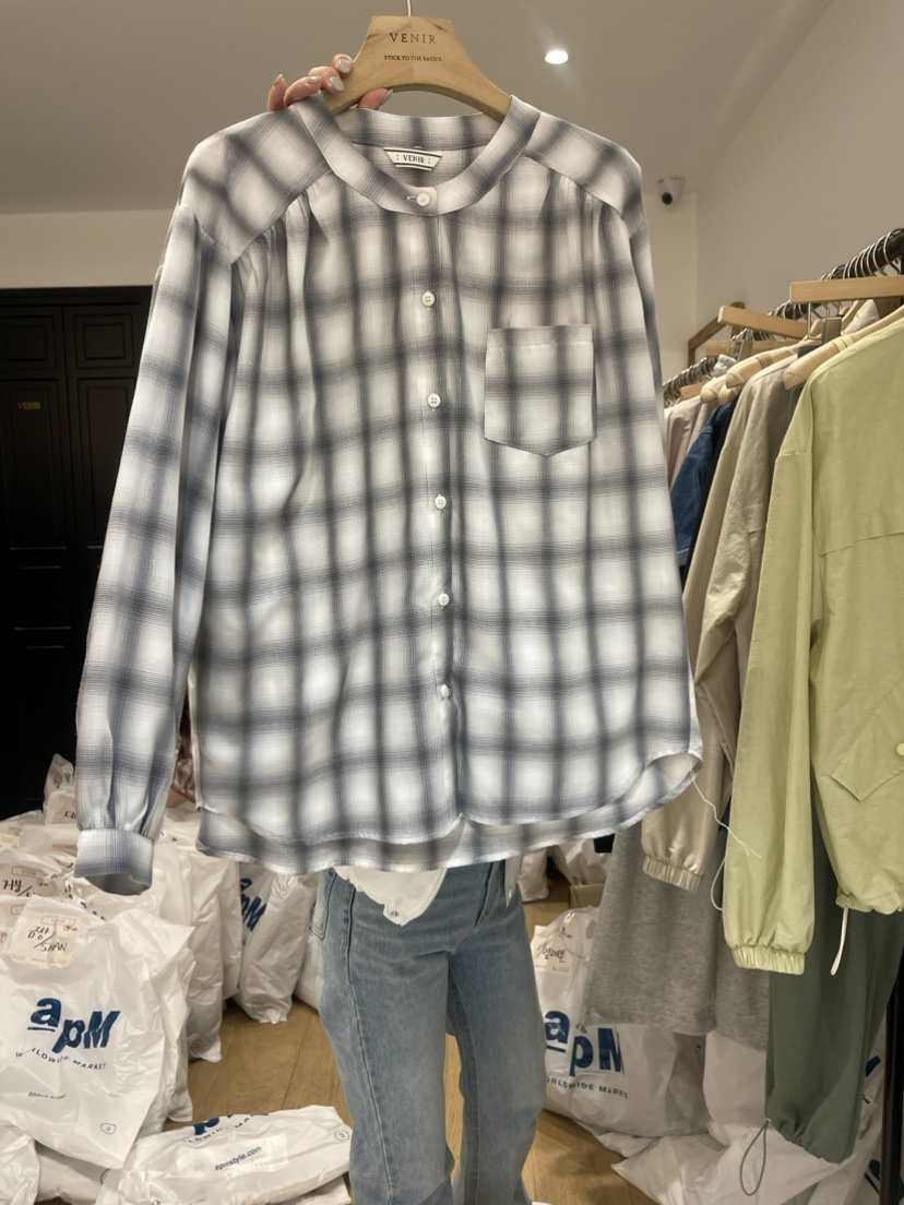 VENIR直郵韓國代購女裝新品休閑時尚人氣24春夏襯衫蕾絲衫VENIR-a襯衫/蕾絲衫