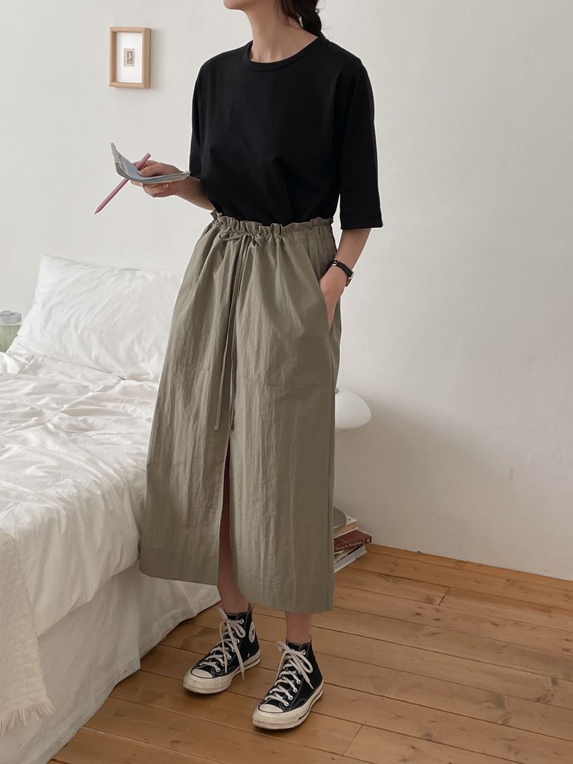 UTH直郵韓國代購女裝新品人氣休閑推薦職業真品24春夏長裙打折J&C/J.BLANC長裙
