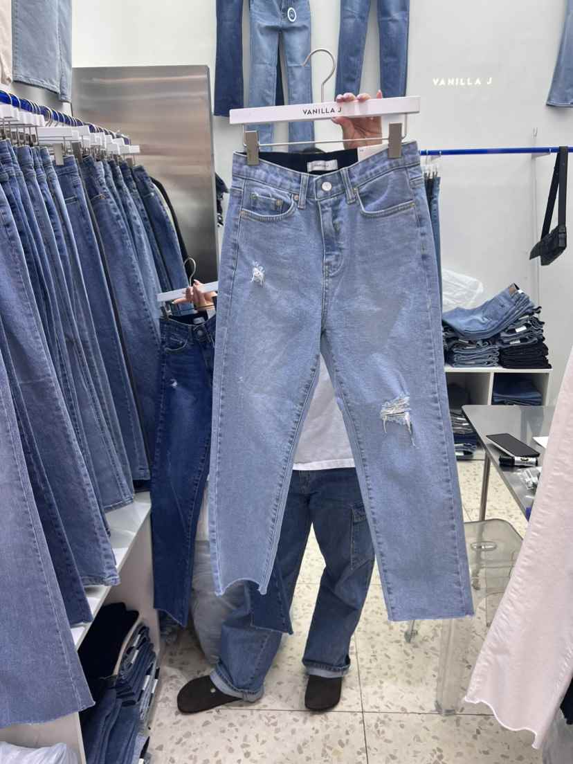 VANILLA J韓國直郵女裝新品真品人氣職業熱賣時尚24春夏牛仔褲VANILLA J牛仔褲