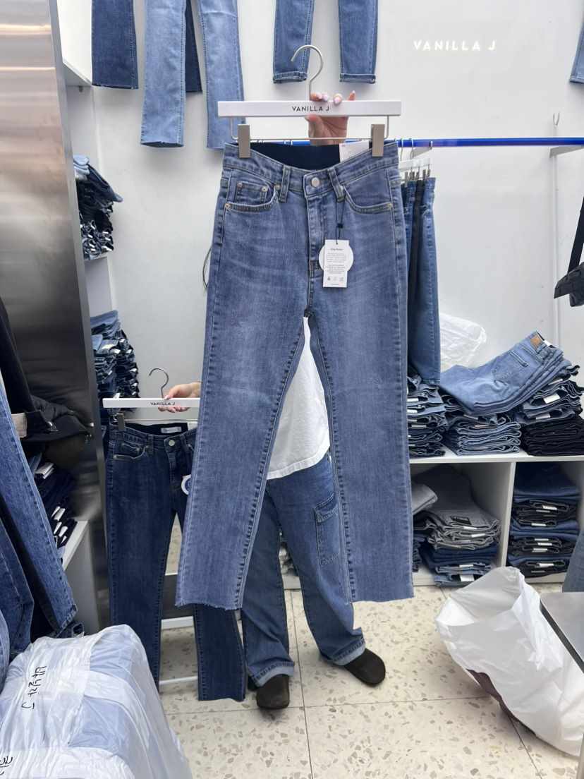 VANILLA J韓國直郵東大門實拍女裝新款24春夏真品牛仔褲VANILLA J牛仔褲