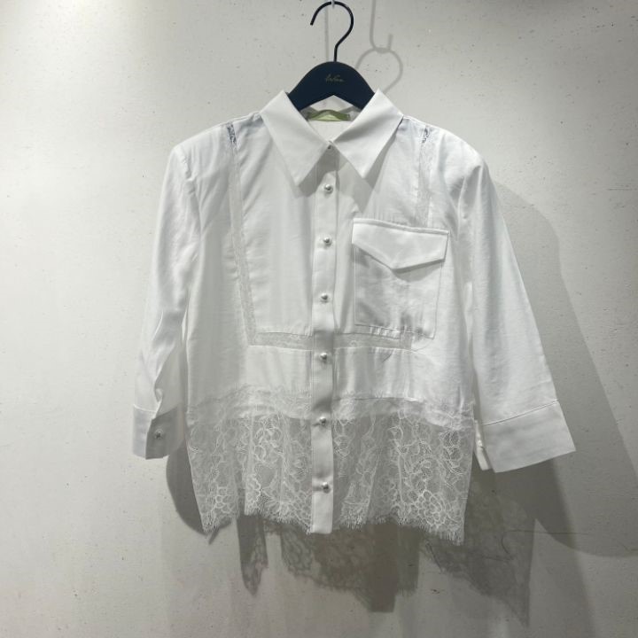 WON韓國直郵東大門代購女裝新品24春夏時尚休閑襯衫蕾絲衫WON襯衫/蕾絲衫