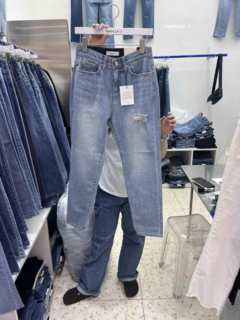 VANILLA J韓國直郵東大門代購女裝新品推薦人氣24春夏牛仔褲VANILLA J牛仔褲