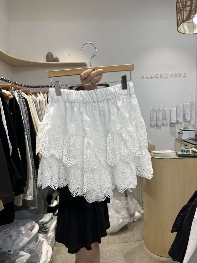 ALMOND PEPE韓國直郵女裝新品真品休閑24春夏時尚裙褲蕾絲ALMOND PEPE裙褲