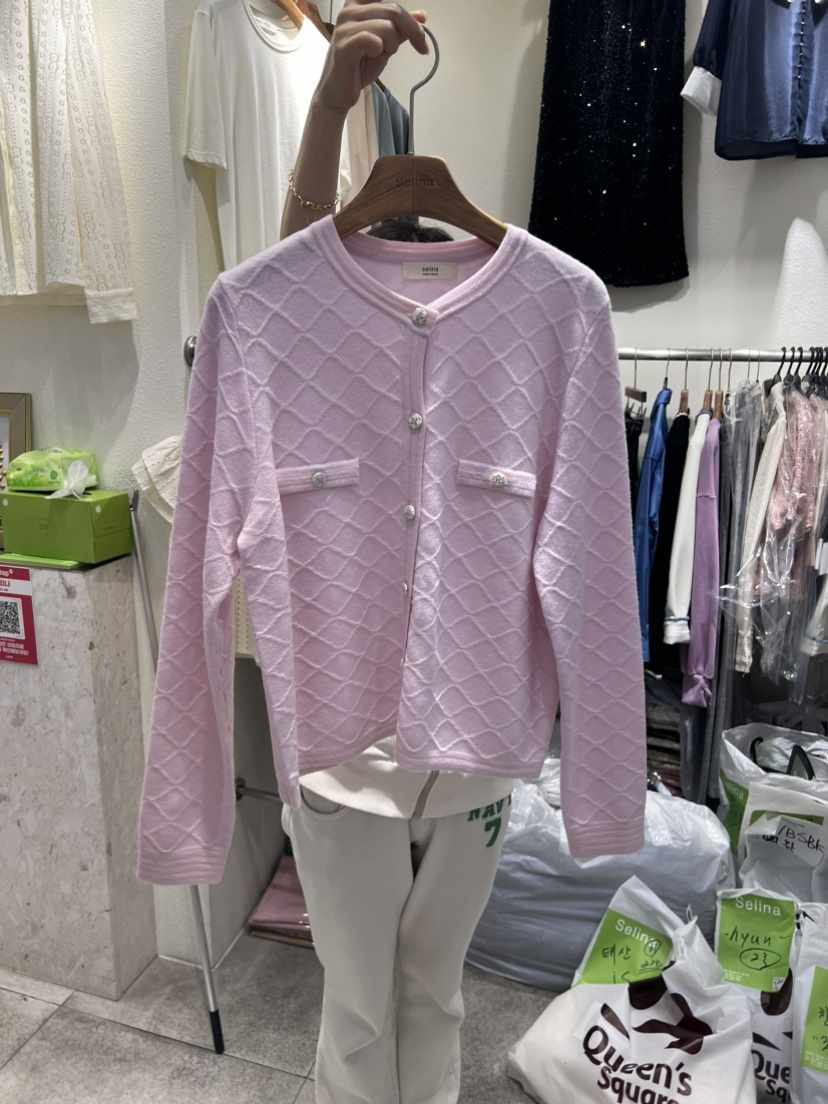 SELINA-Q韓國直郵東大門實拍女裝新品熱賣職業針織衫開襟衫SELINA-Q針織衫