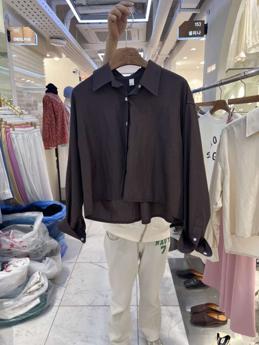 SELINA-Q直郵韓國代購女裝新款推薦24春夏休閑襯衫蕾絲衫SELINA-Q襯衫/蕾絲衫