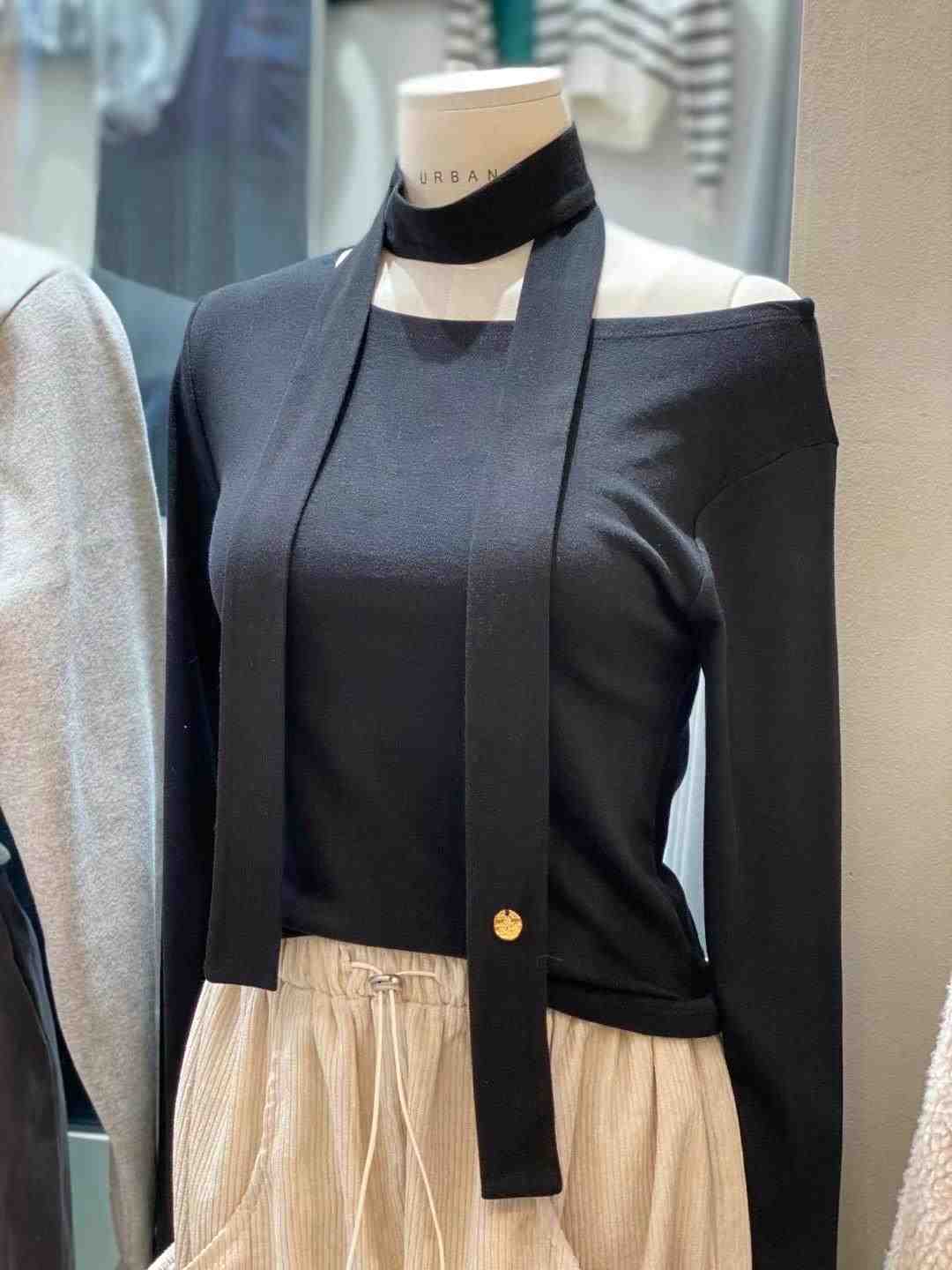 URBAN韓國直郵東大門實拍女裝新品24春夏職業人氣長袖T恤URBAN長袖T恤