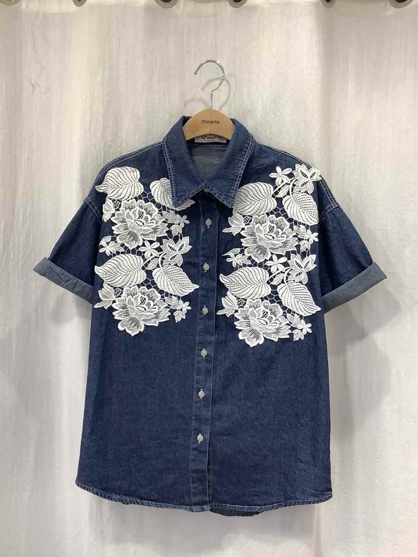 O MARIE韓國直郵女裝新品24春夏職業休閑熱賣襯衫蕾絲衫O'MARIE襯衫/蕾絲衫