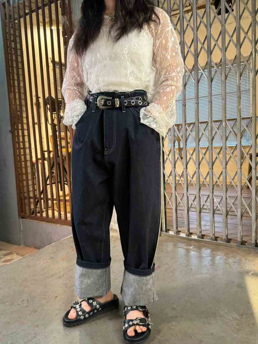 FRANC韓國直郵東大門代購女士新品時尚24春夏牛仔褲牛仔布FRANC牛仔褲