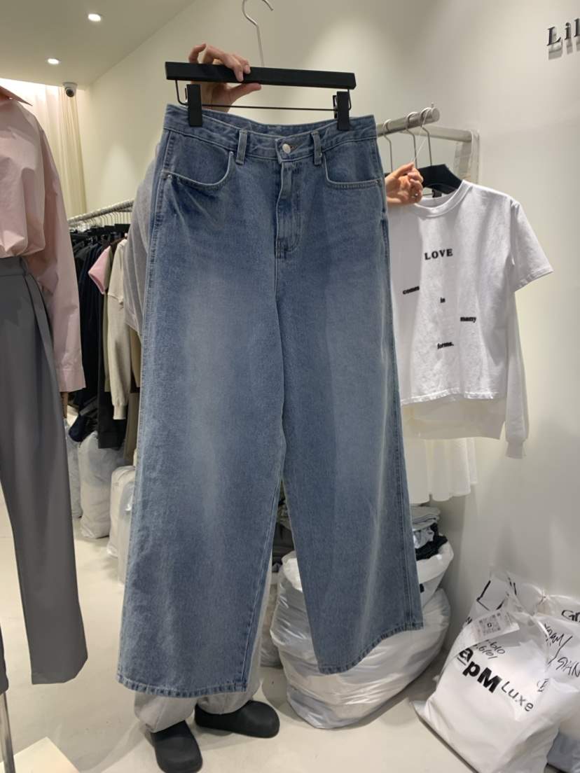 LIL韓國直郵東大門實拍女裝新款24春夏推薦人氣牛仔褲牛仔布LIL牛仔褲