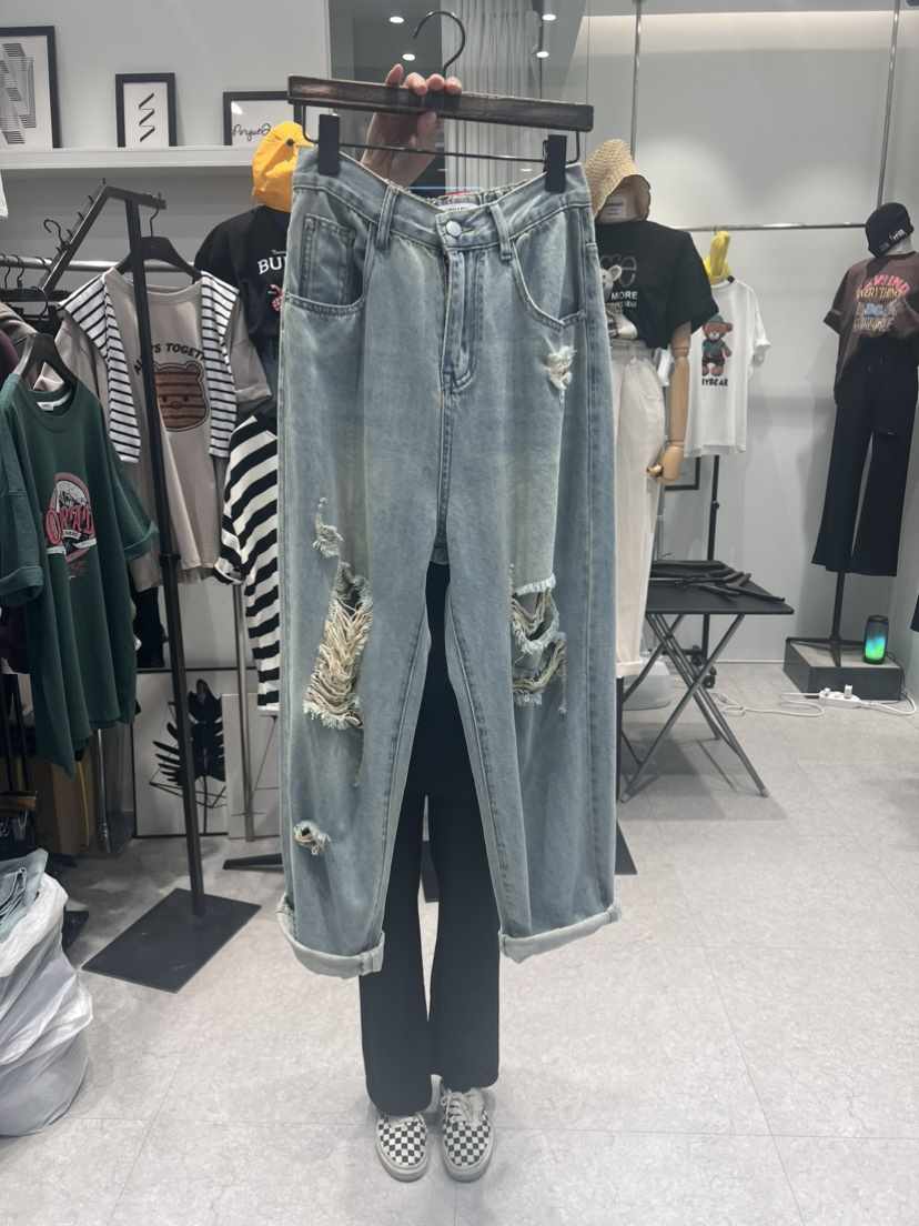 CARNABY韓國直郵女裝新品人氣熱賣24春夏牛仔褲牛仔布綁帶CARNABY牛仔褲