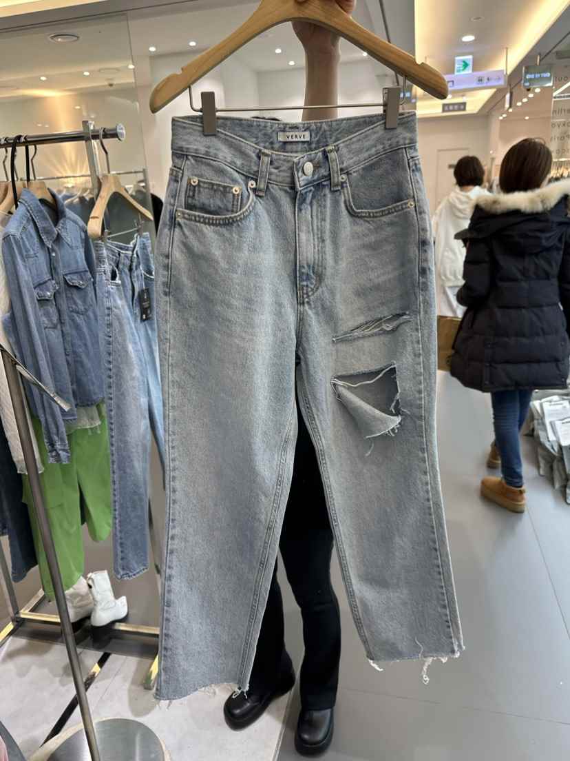 VERVE韓國直郵女裝新品熱賣職業推薦24春夏人氣時尚牛仔褲LOVE PINK牛仔褲