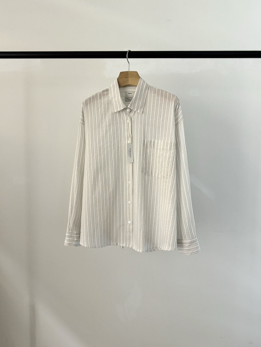 BRUNCH韓國直郵東大門代購女裝新品休閑熱賣24春夏襯衫蕾絲衫TAFFETA襯衫/蕾絲衫