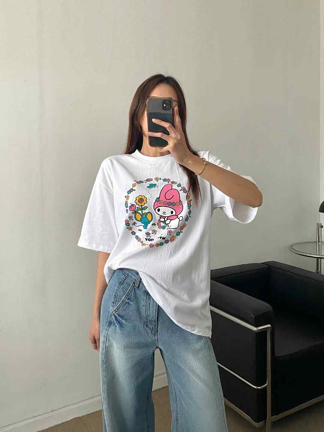 P.SHOP韓國直郵東大門實拍女裝新品真品24春夏推薦時尚T恤P.SHOPT恤