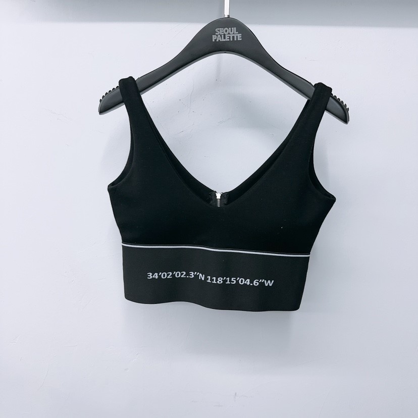 PALETTE直郵韓國代購女裝新品24春夏真品人氣吊帶背心拉鏈PALETTE吊帶/背心