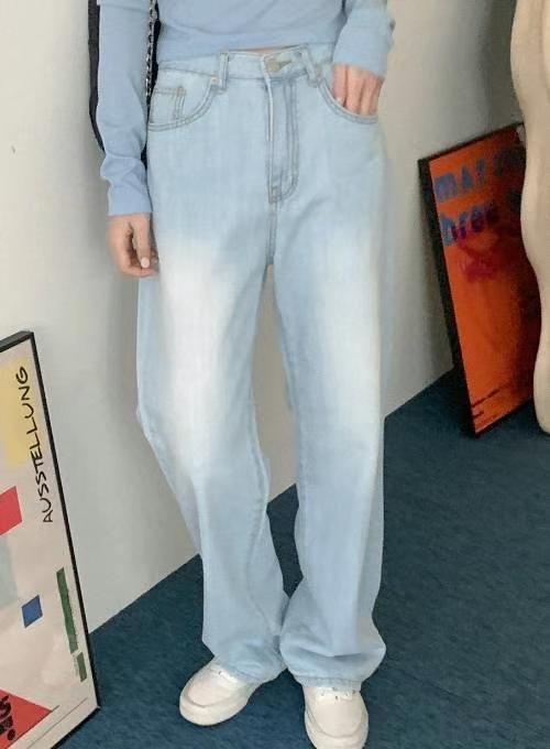 BYJEAN韓國直郵東大門代購女裝新款24春夏職業熱賣牛仔褲POPO牛仔褲