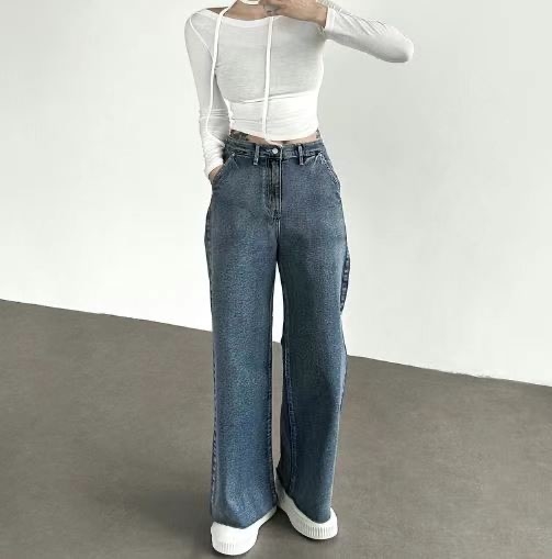 BYJEAN韓國直郵東大門代購女裝新品休閑職業24春夏牛仔褲POPO牛仔褲