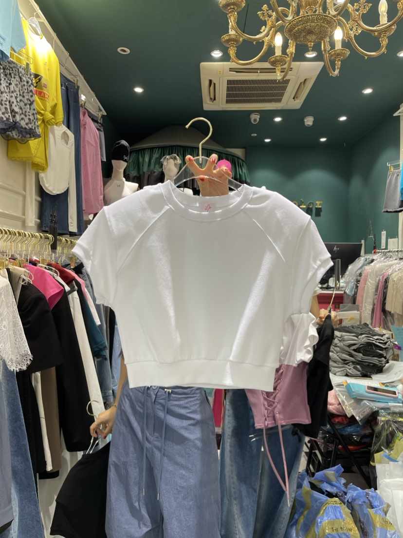 Three color韓國直郵女裝新品休閑時尚真品24春夏職業T恤Three colorT恤