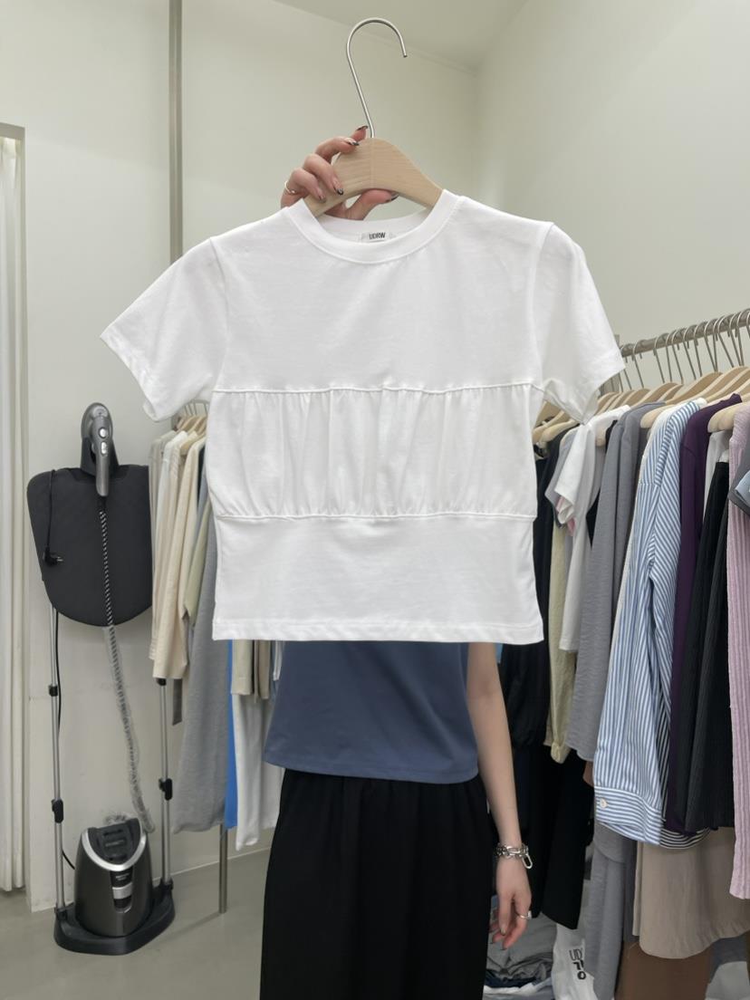 UNDERROW韓國直郵東大門實拍女裝新品職業24春夏真品時尚T恤RECOVER/MOMENTT恤
