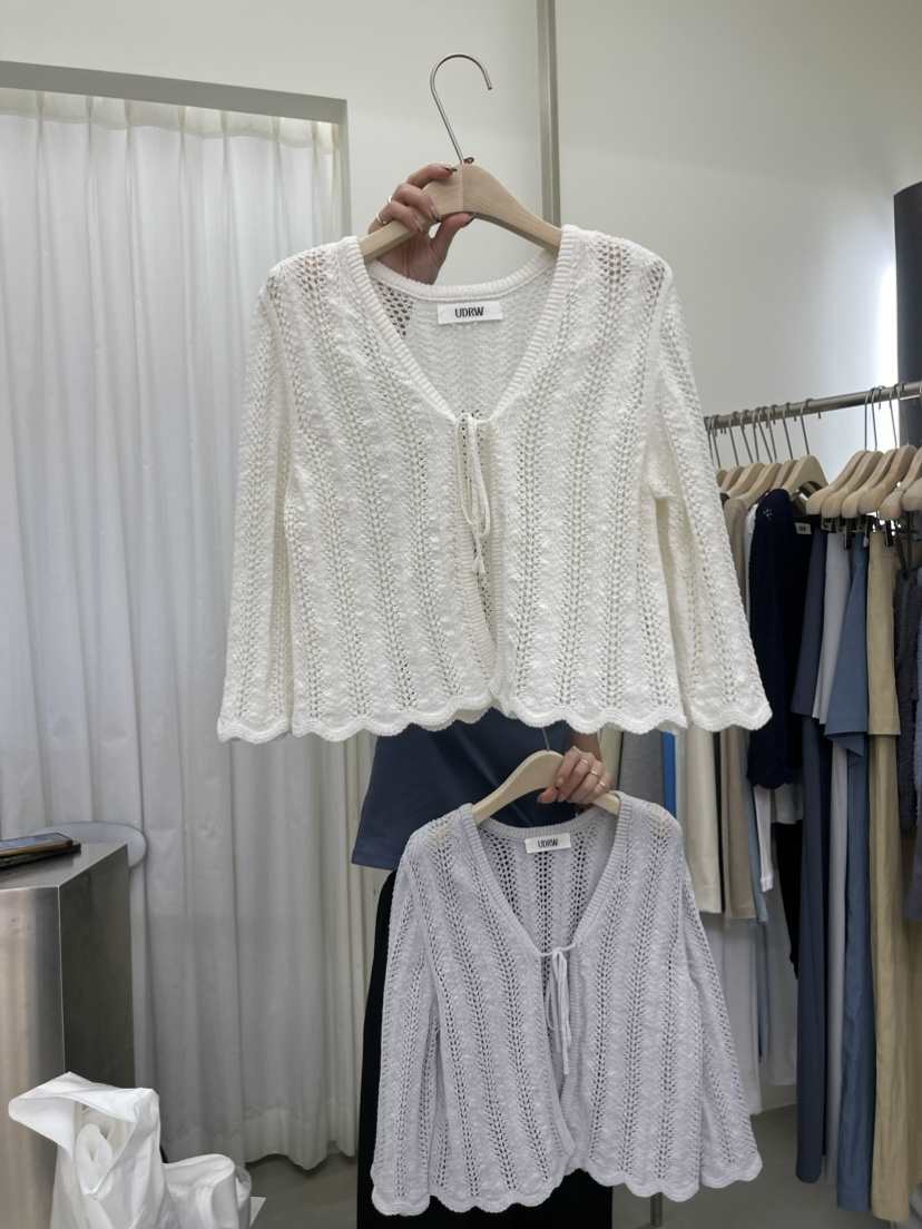 UNDERROW韓國直郵東大門代購女裝新品真品針織衫開襟衫蕾絲RECOVER/MOMENT針織衫
