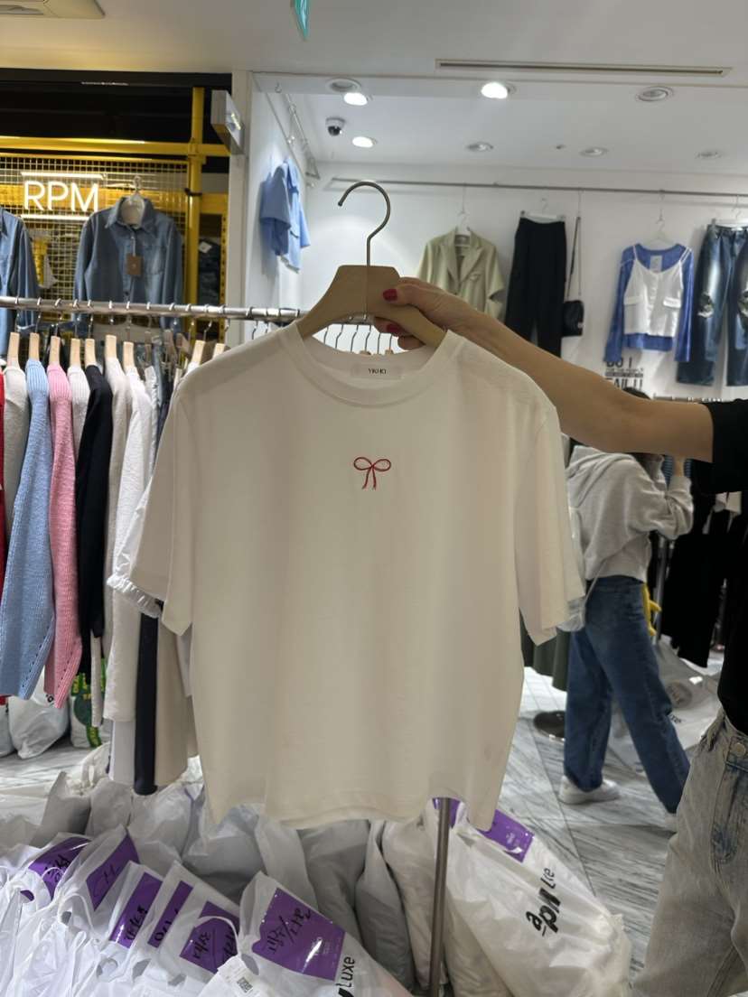 YIKHO STYLE韓國直郵東大門實拍女裝新款24春夏熱賣休閑T恤YIKHO STYLET恤