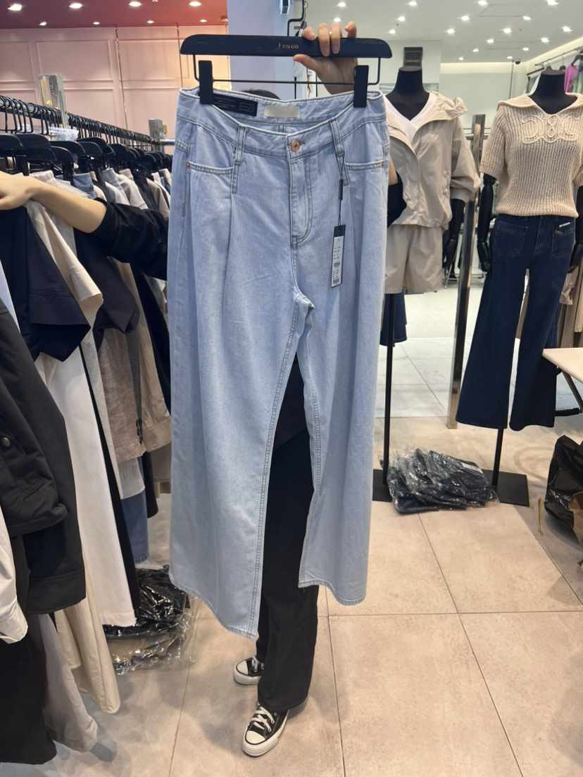 J COCO直郵韓國代購女裝新品真品休閑24春夏推薦時尚牛仔褲J COCO牛仔褲