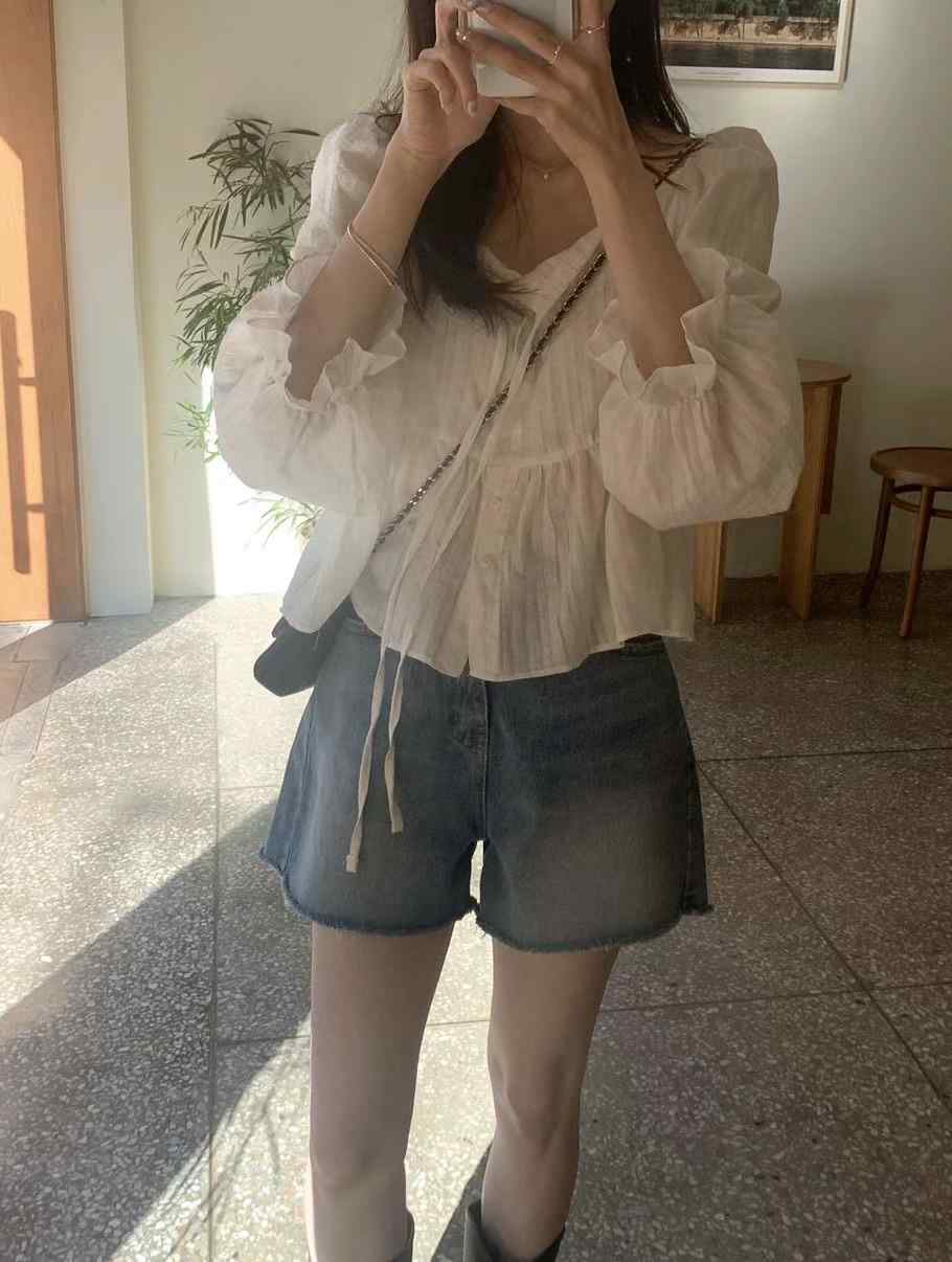 BUNNYFLOWER2韓國直郵女裝新品真品人氣推薦時尚襯衫蕾絲衫BUNNYFLOWER2襯衫/蕾絲衫