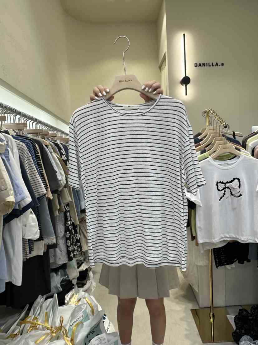 BANILLA.B韓國直郵女裝新品24春夏推薦真品時尚人氣熱賣T恤STAINLESST恤
