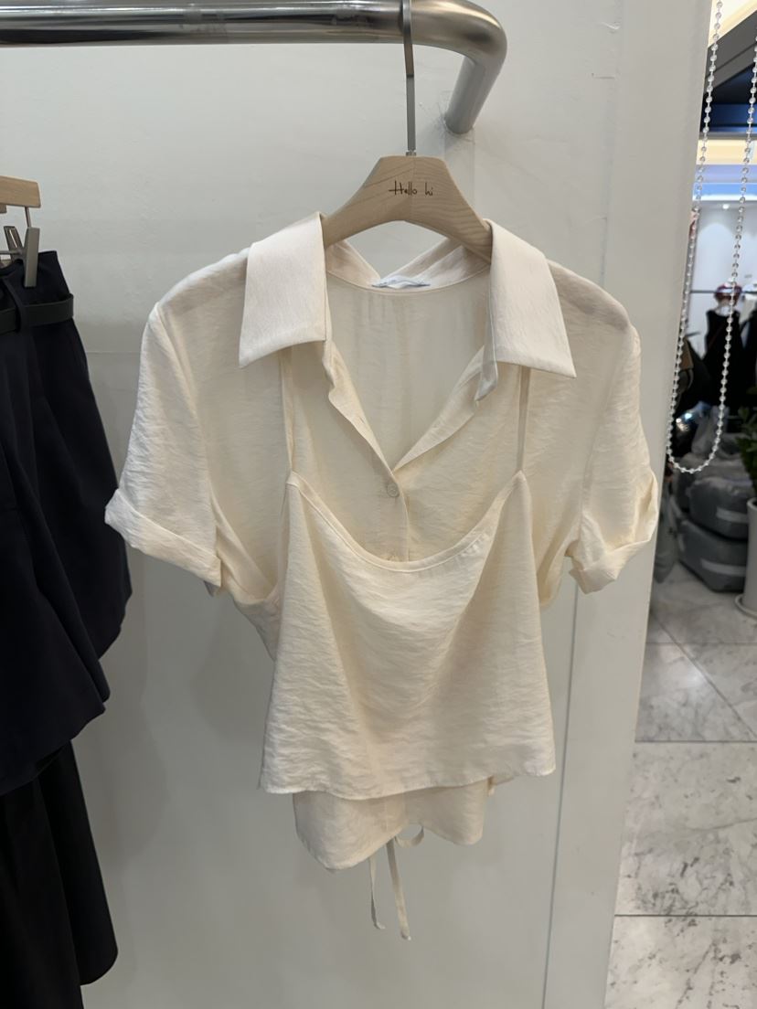 Hello Hi直郵韓國代購女裝新款熱賣推薦襯衫蕾絲衫假兩件蕾絲Hello Hi襯衫/蕾絲衫