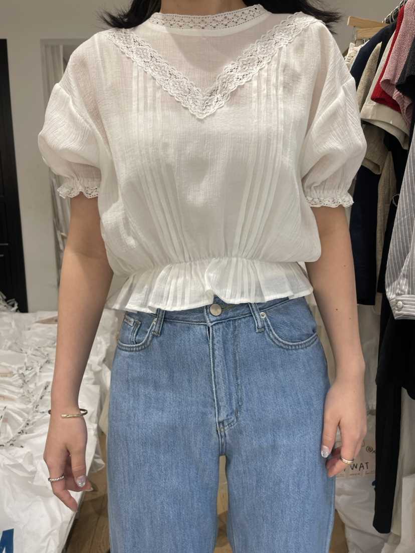 VENIR直郵韓國代購女裝新品熱賣推薦真品休閑時尚襯衫蕾絲衫VENIR-a襯衫/蕾絲衫