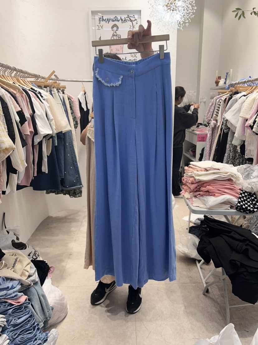 ABLE STUDIO韓國直郵女裝新品24春夏真品休閑休閑褲口袋CONFETTI休閑褲