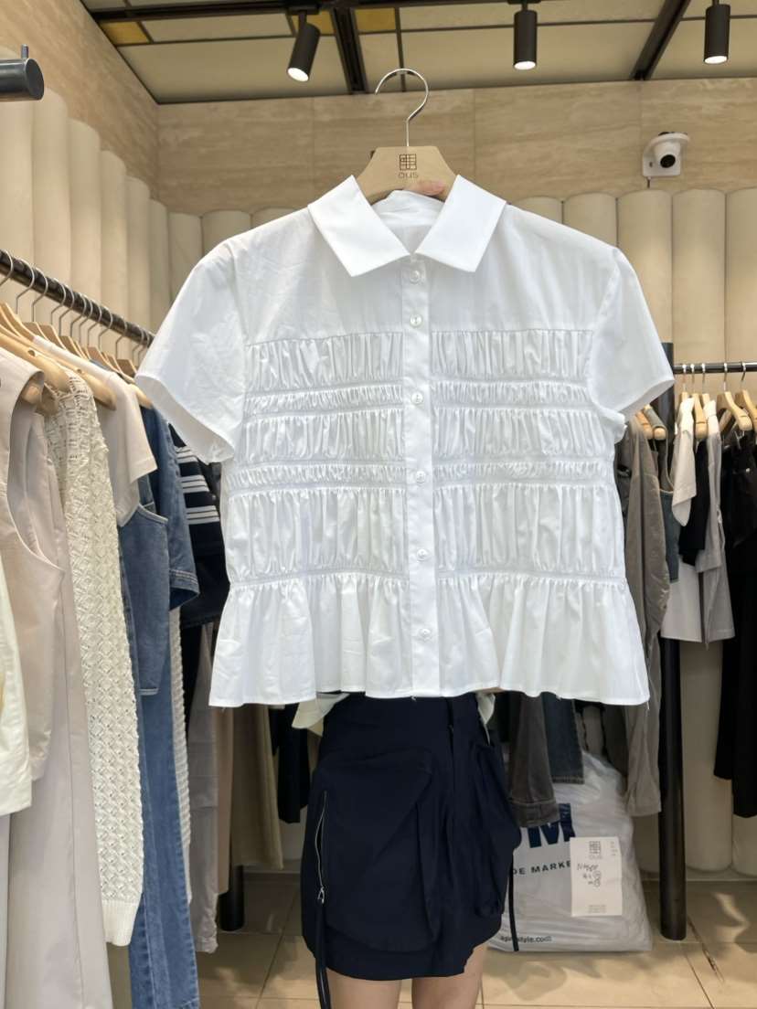OUS/INCH韓國直郵東大門代購女裝新品24春夏推薦襯衫蕾絲衫OUS/INCH襯衫/蕾絲衫