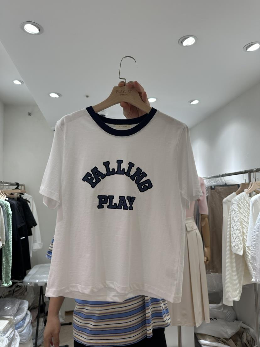 PLAYLIST韓國直郵女裝新款24春夏休閑熱賣推薦人氣真品T恤confettiT恤