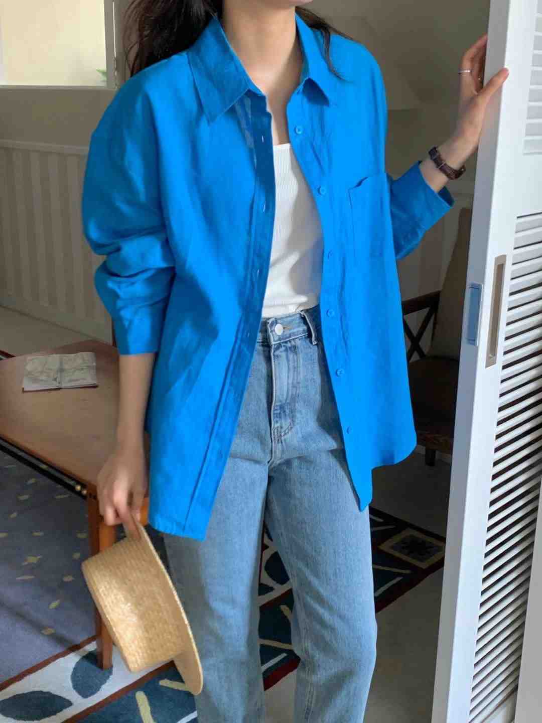 COMMA-콤마-T直郵韓國代購女裝新品休閑時尚人氣襯衫蕾絲衫COMMA襯衫/蕾絲衫