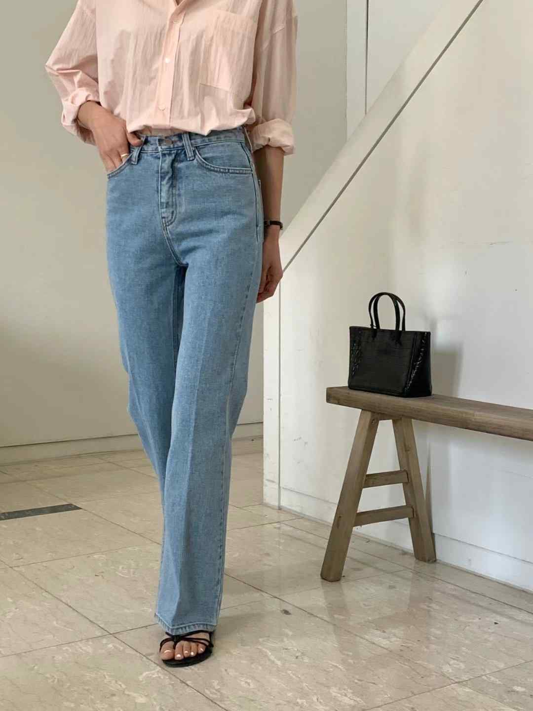 MISSJEAN韓國直郵東大門實拍女裝新品人氣24春夏職業牛仔褲MISSJEAN牛仔褲