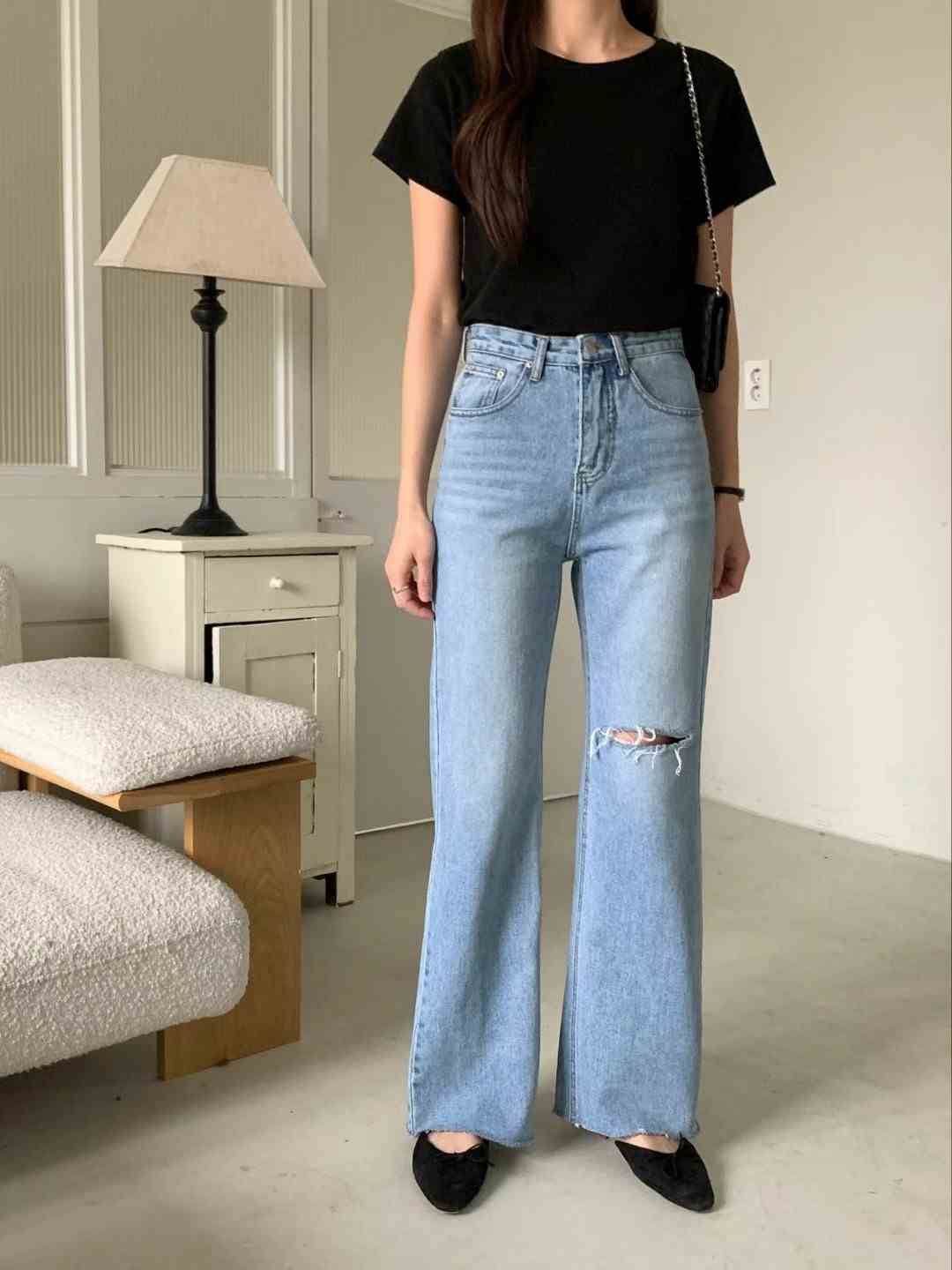 MISSJEAN韓國直郵東大門代購女裝新款24春夏人氣時尚牛仔褲MISSJEAN牛仔褲