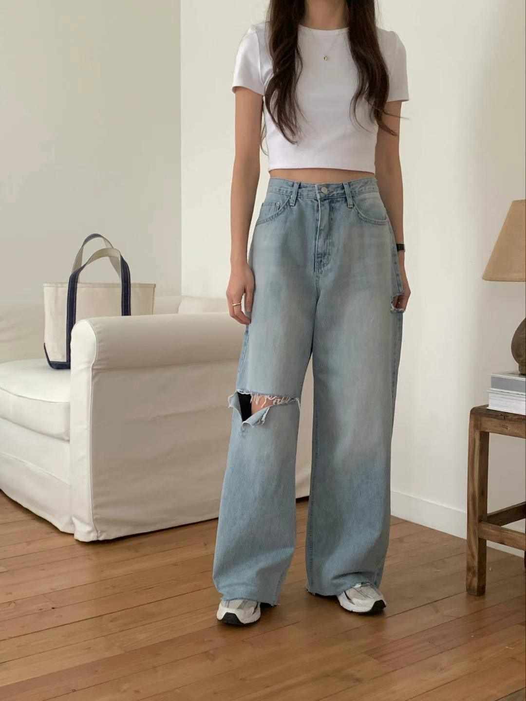 MISSJEAN韓國直郵女裝新款24春夏時尚職業真品推薦牛仔褲MISSJEAN牛仔褲