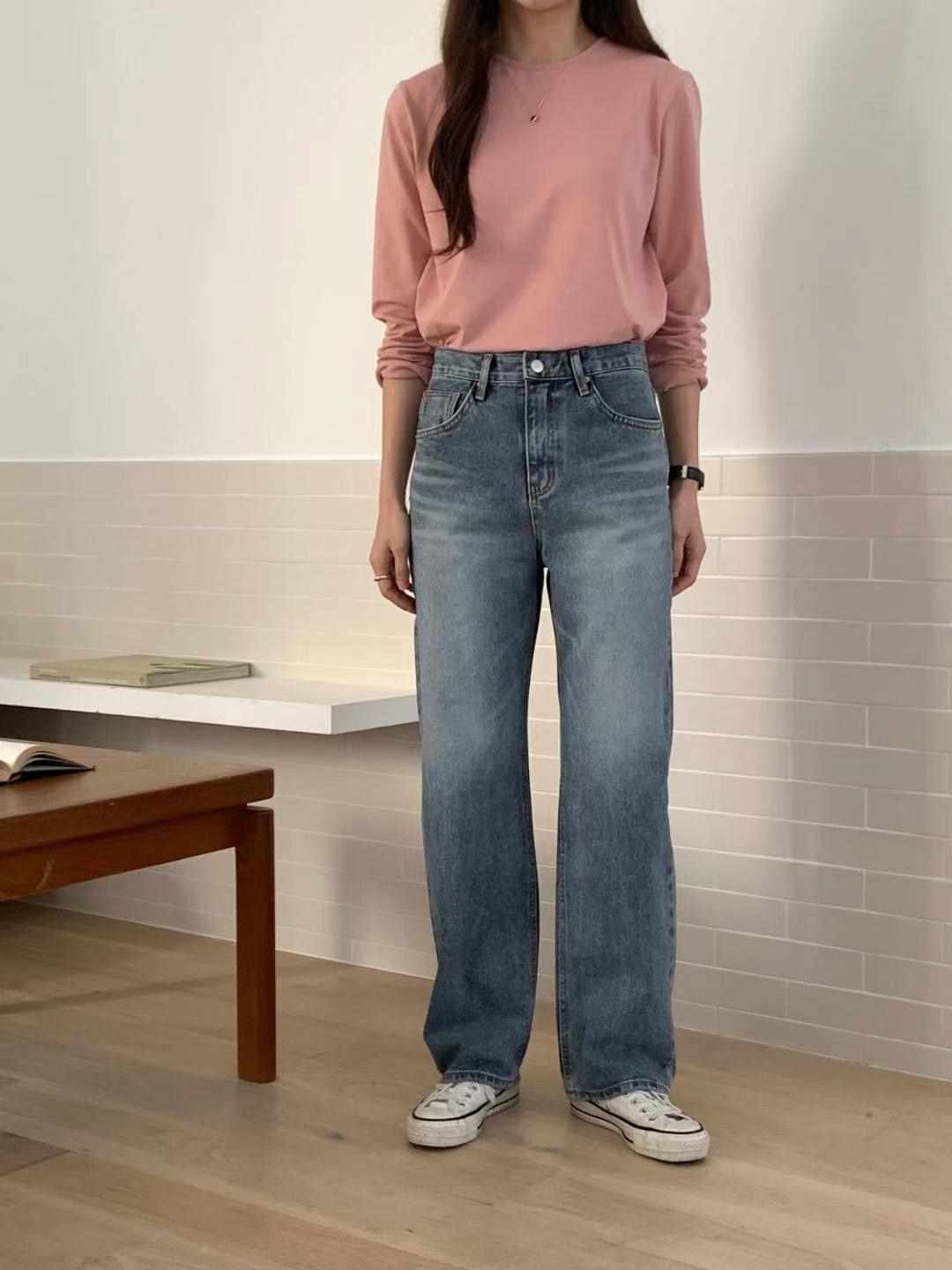 MISSJEAN韓國直郵女裝新款推薦職業真品休閑24春夏牛仔褲MISSJEAN牛仔褲