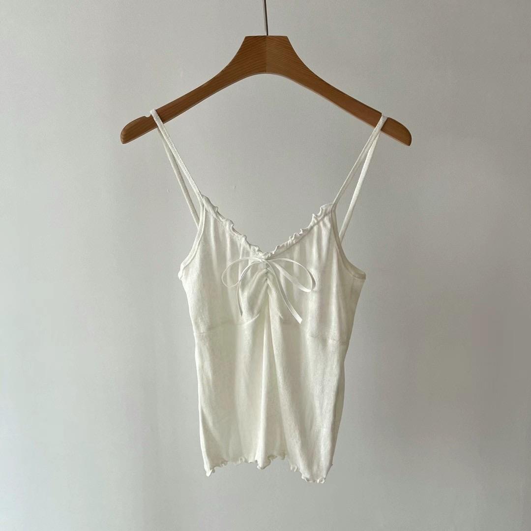 LUSTY韓國直郵東大門實拍女裝新品24春夏熱賣真品吊帶背心YOU ARE BEAUTIFUL吊帶/背心