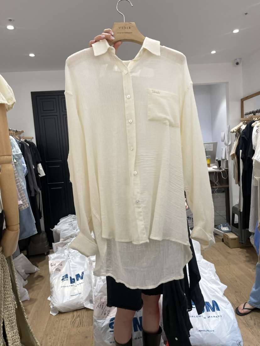 VENIR韓國直郵東大門實拍女裝新品熱賣24春夏真品襯衫蕾絲衫VENIR-a襯衫/蕾絲衫