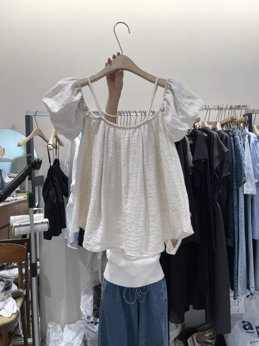 W AND J直郵韓國代購女裝新款真品推薦職業熱賣24春夏吊帶背心W AND J吊帶/背心