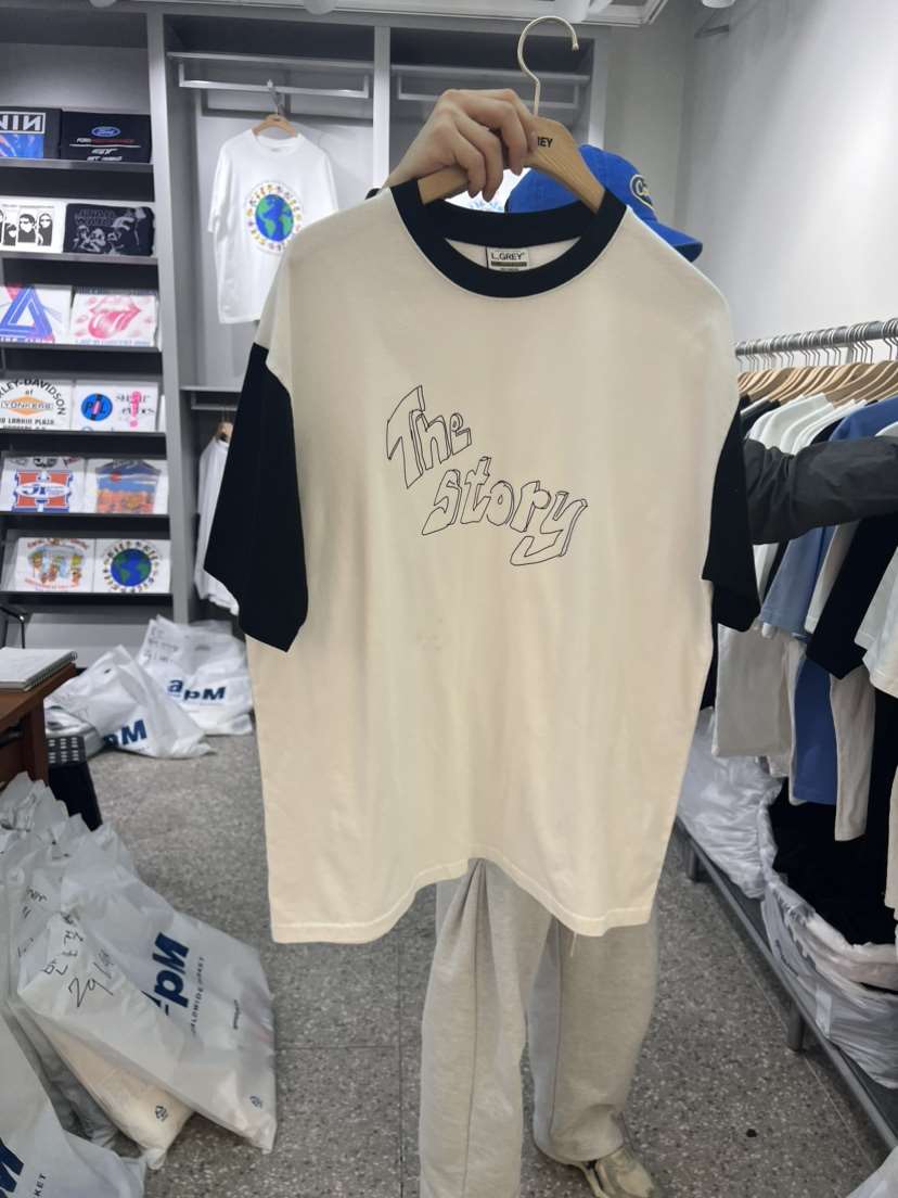 L GREY韓國直郵東大門代購女裝新品職業24春夏人氣熱賣T恤L GREY-男裝T恤