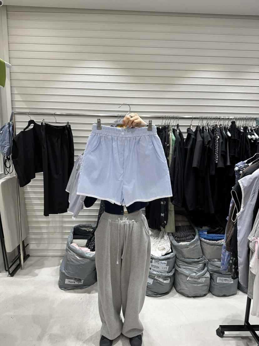 BRICKLANE韓國直郵東大門實拍女裝新款職業時尚熱賣短褲格紋BRICKLANE短褲