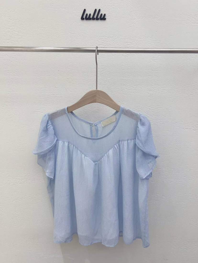 LULULALLA韓國直郵女裝新款職業真品24春夏休閑襯衫蕾絲衫LULULALLA襯衫/蕾絲衫