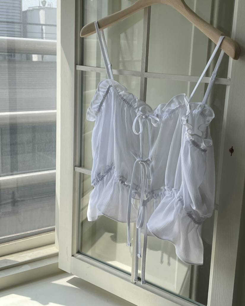Magie韓國直郵東大門實拍女裝新款職業時尚熱賣吊帶背心可愛的VI A吊帶/背心